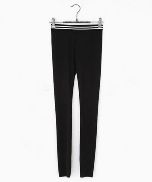 DHOLIC（ディーホリック）の「ウエストボーダーレギンス（レギンス/スパッツ・レディース・ホワイト/ライトパープル/グレー/ネイビー/ブラック・FREE）」の2枚目の写真