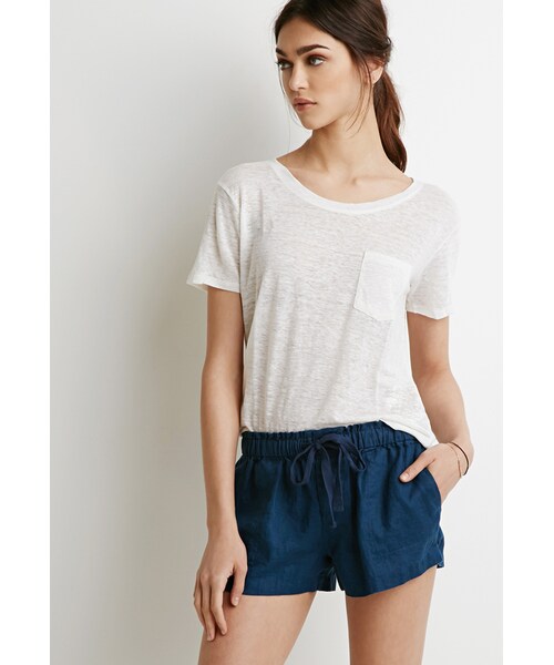 FOREVER 21(フォーエバー トゥエンティーワン)の「FOREVER 21 Linen Drawstring Shorts(その他パンツ・レディース・Black/Beige/Blue/Green・X-Small/Small/Medium/Large)」の4枚目の写真