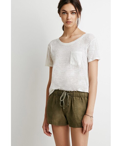 FOREVER 21(フォーエバー トゥエンティーワン)の「FOREVER 21 Linen Drawstring Shorts(その他パンツ・レディース・Black/Beige/Blue/Green・X-Small/Small/Medium/Large)」の3枚目の写真