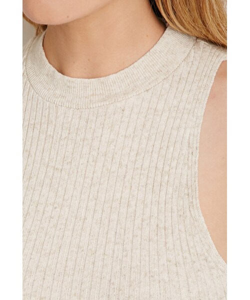 FOREVER 21(フォーエバー トゥエンティーワン)の「FOREVER 21 Ribbed Knit Crop Top(タンクトップ・レディース・Black/Beige・Medium/Large)」の8枚目の写真