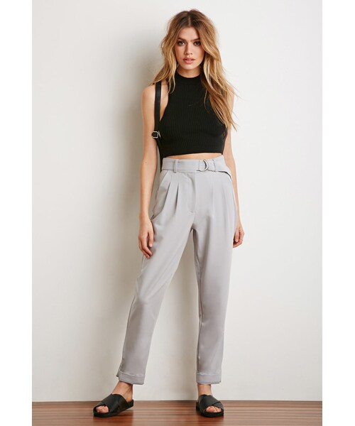 FOREVER 21(フォーエバー トゥエンティーワン)の「FOREVER 21 Ribbed Knit Crop Top(タンクトップ・レディース・Black/Beige・Medium/Large)」の11枚目の写真