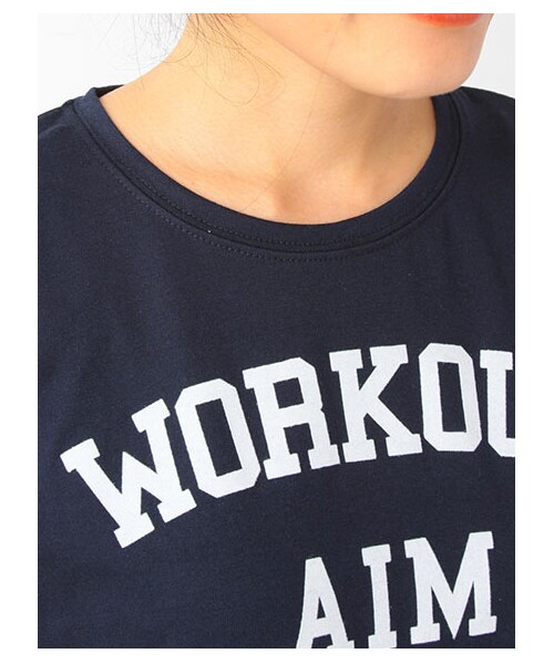 earth music&ecology（アースミュージックアンドエコロジー）の「カレッジTシャツ（トップス・レディース・オフホワイト/杢ライトグレー/ボルドー/ネイビー・F）」の8枚目の写真