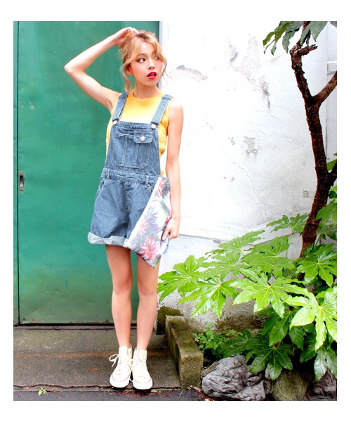 ANAP（アナップ）の「デニムサロペット（オールインワン・サロペット・レディース・ブルー/ケミカルブルー/ホワイト・one size）」の7枚目の写真