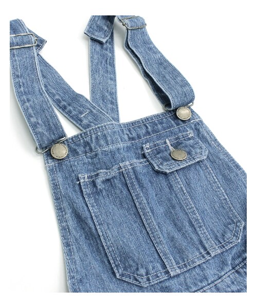 ANAP（アナップ）の「デニムサロペット（オールインワン・サロペット・レディース・ブルー/ケミカルブルー/ホワイト・one size）」の12枚目の写真