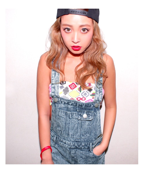 ANAP（アナップ）の「デニムサロペット（オールインワン・サロペット・レディース・ブルー/ケミカルブルー/ホワイト・one size）」の8枚目の写真