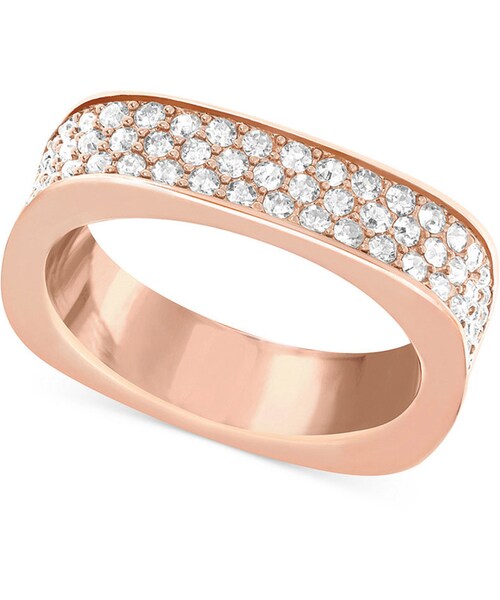 SWAROVSKI(スワロフスキー)の「Swarovski Crystal Pavé Square Ring(リング・レディース・Gold/Beige・One Size)」の2枚目の写真