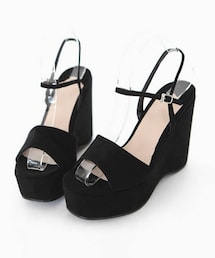 DHOLIC | スエード調ウェッジヒールサンダル(サンダル)