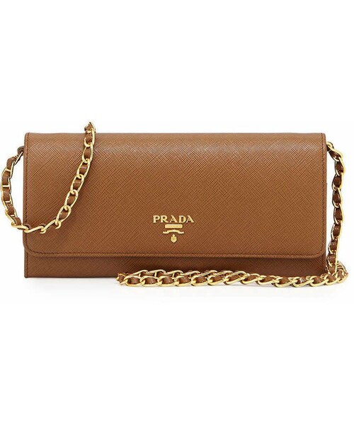 prada saffiano leather wallet on chain