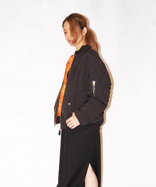 G.V.G.V.（ジーヴィージーヴィー）の「LACE UP MA-1 BLOUSON（ジャケット/アウター・BLACK/BROWN/KHAKI・34/36/40）」の6枚目の写真