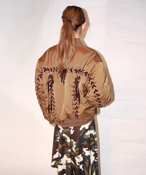 G.V.G.V.（ジーヴィージーヴィー）の「LACE UP MA-1 BLOUSON（ジャケット/アウター・BLACK/BROWN/KHAKI・34/36/40）」の8枚目の写真