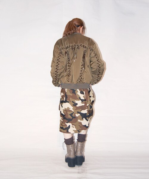 G.V.G.V.（ジーヴィージーヴィー）の「LACE UP MA-1 BLOUSON（ジャケット/アウター・BLACK/BROWN/KHAKI・34/36/40）」の9枚目の写真