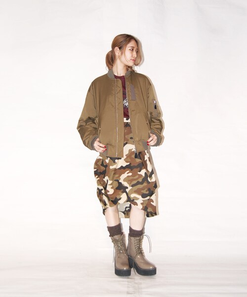 G.V.G.V.（ジーヴィージーヴィー）の「LACE UP MA-1 BLOUSON（ジャケット/アウター・BLACK/BROWN/KHAKI・34/36/40）」の10枚目の写真