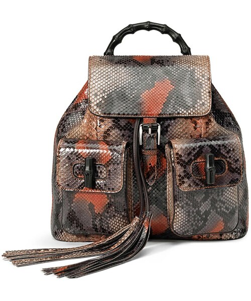 GUCCI（グッチ）の「Gucci Bamboo Sac Python Backpack, Multicolor
