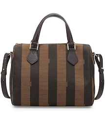 FENDI | Fendi Pequin Stripe Small Boston Bag, Dark Brown(ショルダーバッグ)