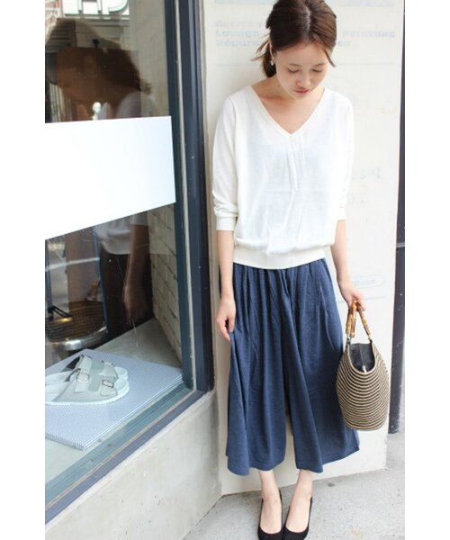 SLOBE IENA(スローブイエナ)の「《追加予約》メンモダールワイドパンツ(パンツ・レディース・ブラック/ブルー・フリー)」の14枚目の写真