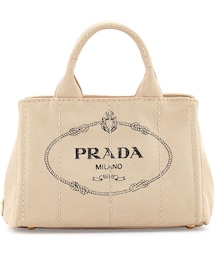 PRADA | Prada Canvas Mini Logo Tote with Strap, Beige (Corda)(トートバッグ)