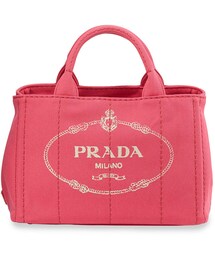 PRADA | Prada Canvas Logo Tote with Strap, Pink (Peonia)(トートバッグ)
