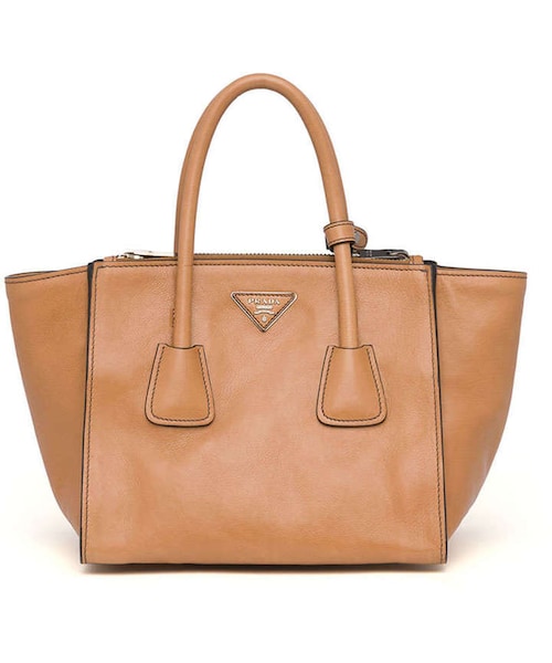 PRADA（プラダ）の「Prada Glace Calf Twin Pocket Tote Bag, Natural