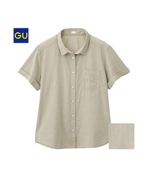 GU | （GU）ロールアップシャツ（半袖）(トップス)