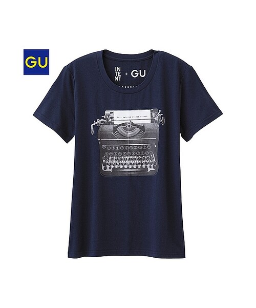 GU(ジーユー)の「(GU)グラフィックT(IT2・半袖)(WOMEN ⁄ グラフィックTシャツ・レディース・NAVY/OFF WHITE/BEIGE・L/S/XL/M)」の1枚目の写真