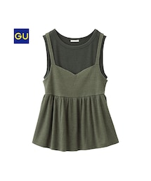 GU | （GU）ビスチェレイヤードＴ（ノースリーブ）(トップス)