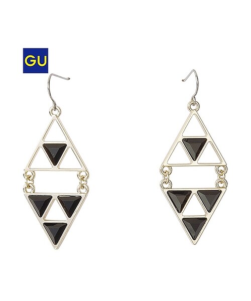 GU（ジーユー）の「（GU）トライアングルピアス（WOMEN ⁄ アクセサリー・レディース・PINK/OFF WHITE/BLACK・-）」の3枚目の写真