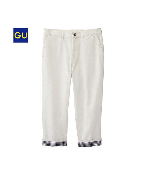 GU（ジーユー）の「（GU）カラーテーパードクロップドチノＡ（MEN ⁄ クロップドパンツ・アンクルパンツ・メンズ・BEIGE/NAVY/WHITE/KHAKI/GREEN・S/XL/L/M）」の2枚目の写真