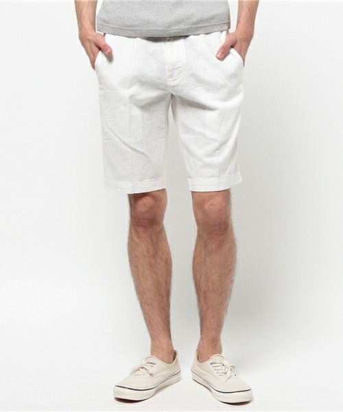 UNION STATION(ユニオンステーション)の「メッシュベルト付コットンリネンショーツ(その他パンツ・メンズ・ホワイト/ブルー/ネイビー・MEDIUM/LARGE/LL)」の1枚目の写真