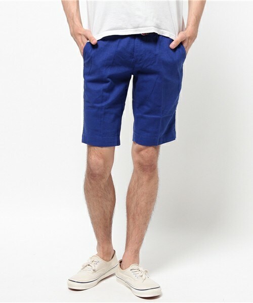 UNION STATION(ユニオンステーション)の「メッシュベルト付コットンリネンショーツ(その他パンツ・メンズ・ホワイト/ブルー/ネイビー・MEDIUM/LARGE/LL)」の3枚目の写真