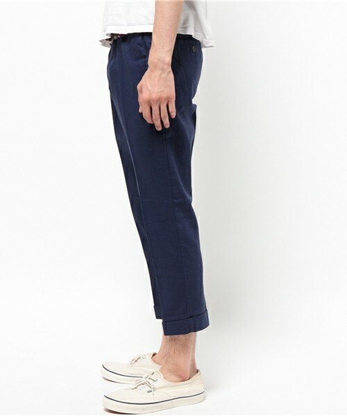 UNION STATION（ユニオンステーション）の「メッシュベルト付コットンリネンクロップドパンツ（その他パンツ・メンズ・ホワイト/ブルー/ネイビー・MEDIUM/LARGE/LL）」の4枚目の写真