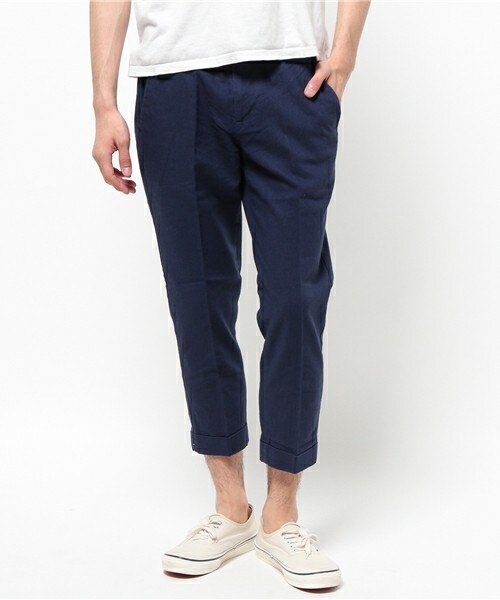 UNION STATION（ユニオンステーション）の「メッシュベルト付コットンリネンクロップドパンツ（その他パンツ・メンズ・ホワイト/ブルー/ネイビー・MEDIUM/LARGE/LL）」の2枚目の写真
