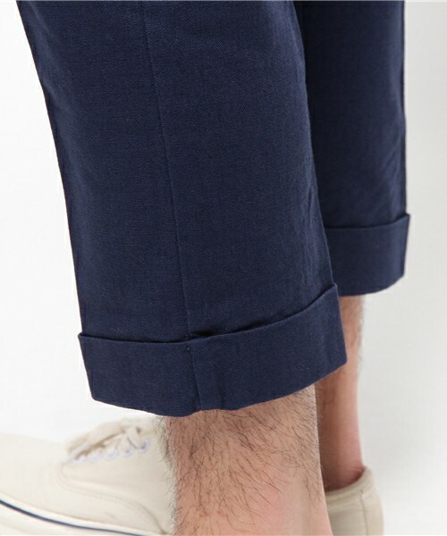 UNION STATION（ユニオンステーション）の「メッシュベルト付コットンリネンクロップドパンツ（その他パンツ・メンズ・ホワイト/ブルー/ネイビー・MEDIUM/LARGE/LL）」の10枚目の写真