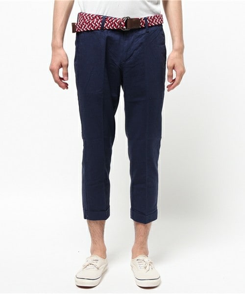 UNION STATION（ユニオンステーション）の「メッシュベルト付コットンリネンクロップドパンツ（その他パンツ・メンズ・ホワイト/ブルー/ネイビー・MEDIUM/LARGE/LL）」の6枚目の写真