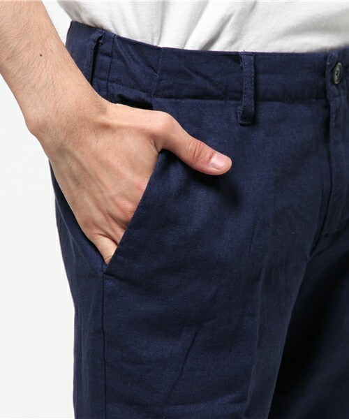 UNION STATION（ユニオンステーション）の「メッシュベルト付コットンリネンクロップドパンツ（その他パンツ・メンズ・ホワイト/ブルー/ネイビー・MEDIUM/LARGE/LL）」の9枚目の写真
