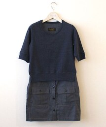IJIIT&Co. | ijiit　デニムスウェット　半そでワンピース(ワンピース)