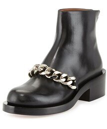 GIVENCHY | Givenchy Leather Chain-Strap Ankle Boot, Black(ブーツ)