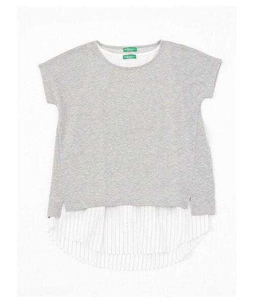 earth music&ecology（アースミュージックアンドエコロジー）の「シャツタンクセットチュニック（トップス・レディース・オフホワイト/杢ライトグレー/ネイビー/ストライプ・F）」の2枚目の写真