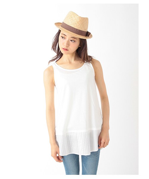 earth music&ecology（アースミュージックアンドエコロジー）の「シャツタンクセットチュニック（トップス・レディース・オフホワイト/杢ライトグレー/ネイビー/ストライプ・F）」の11枚目の写真