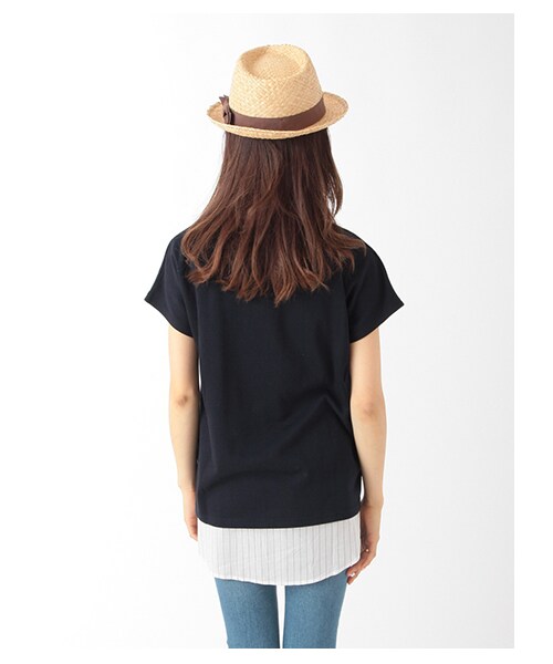 earth music&ecology（アースミュージックアンドエコロジー）の「シャツタンクセットチュニック（トップス・レディース・オフホワイト/杢ライトグレー/ネイビー/ストライプ・F）」の7枚目の写真