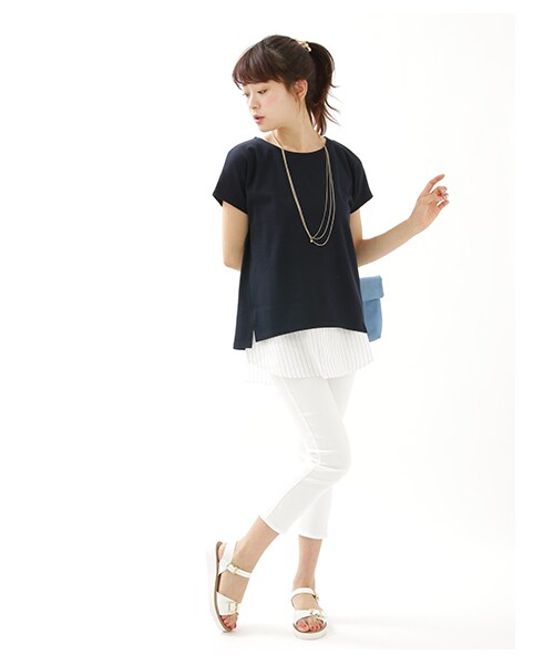 earth music&ecology（アースミュージックアンドエコロジー）の「シャツタンクセットチュニック（トップス・レディース・オフホワイト/杢ライトグレー/ネイビー/ストライプ・F）」の5枚目の写真