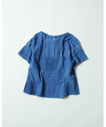 45R（フォーティファイブアール）の「藍パッチワーク×天竺Tシャツ 