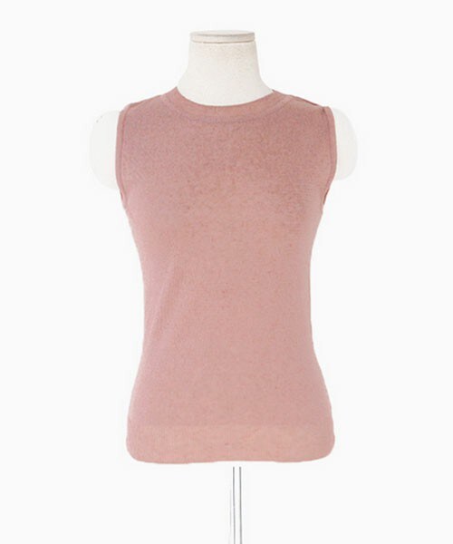 DHOLIC（ディーホリック）の「スリーブレスニットトップス（タンクトップ・レディース・ホワイト/サーモンピンク/ディープスカイブルー/グレー/ブラック・FREE）」の5枚目の写真