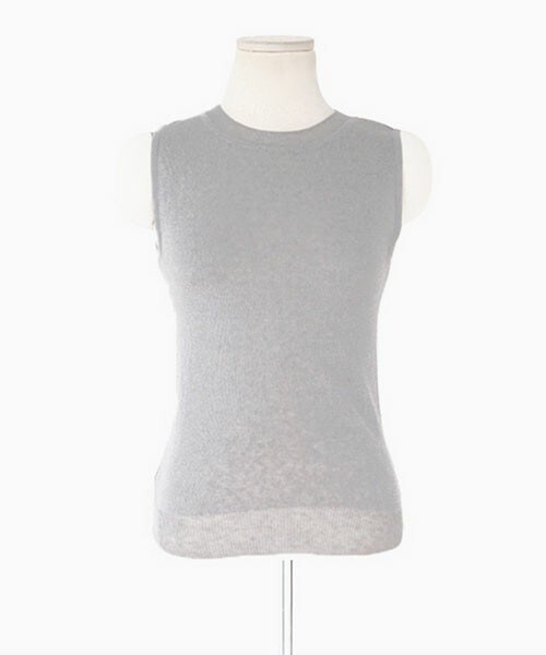 DHOLIC（ディーホリック）の「スリーブレスニットトップス（タンクトップ・レディース・ホワイト/サーモンピンク/ディープスカイブルー/グレー/ブラック・FREE）」の3枚目の写真