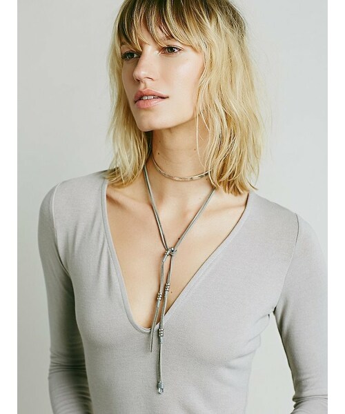 FREE PEOPLE(フリーピープル)の「Free People Graceland Choker(ネックレス・レディース・Black/Silver・One Size)」の2枚目の写真