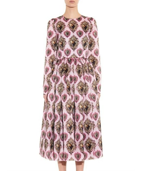 ワンピース Dolce & Gabbana Dresses Calf-length bustier dress in majolica-print poplin in
