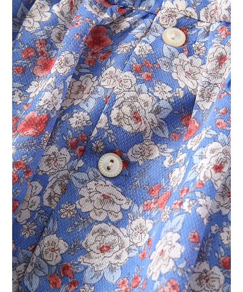 w closet（ダブルクローゼット）の「ヴィンテージ花柄開襟ワンピース（その他・レディース・ブルー/グリーン・FREE）」の8枚目の写真