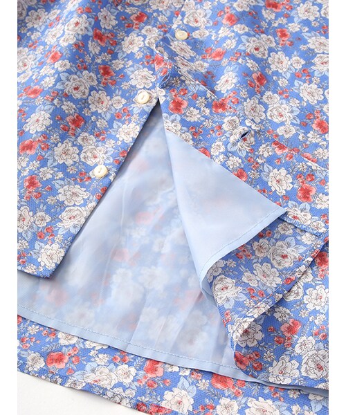 w closet（ダブルクローゼット）の「ヴィンテージ花柄開襟ワンピース（その他・レディース・ブルー/グリーン・FREE）」の9枚目の写真