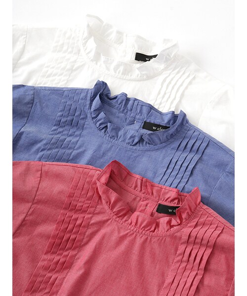 w closet（ダブルクローゼット）の「衿フリルブラウス（トップス・レディース・オフホワイト/ネイビー/レッド・FREE）」の11枚目の写真