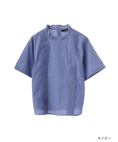 w closet（ダブルクローゼット）の「衿フリルブラウス（トップス・レディース・オフホワイト/ネイビー/レッド・FREE）」の2枚目の写真