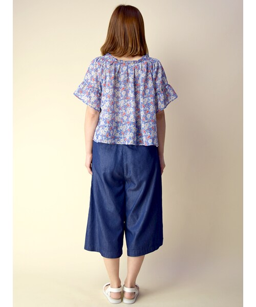 w closet（ダブルクローゼット）の「デニムガウチョパンツ（パンツ・レディース・ブルー/ネイビー・FREE）」の5枚目の写真